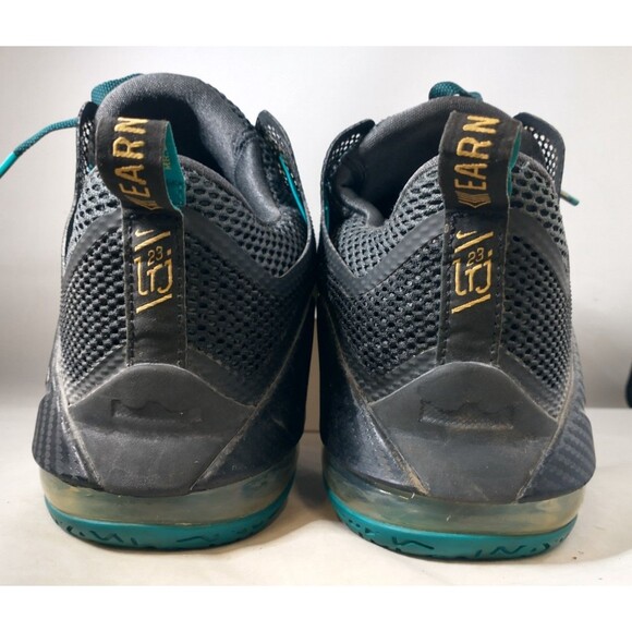 Nike LeBron James 12 XII Low “Black Green Metallic Gold” US men's 11  724557-070 - Picture 9 of 14